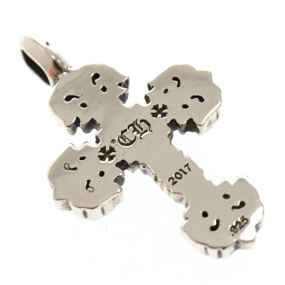 CHROME HEARTS(クロムハーツ) CHARM FILIGREE TINY P DMND タイニーフィリグリークロス チャーム パヴェダイヤ ペンダントトップ シルバー