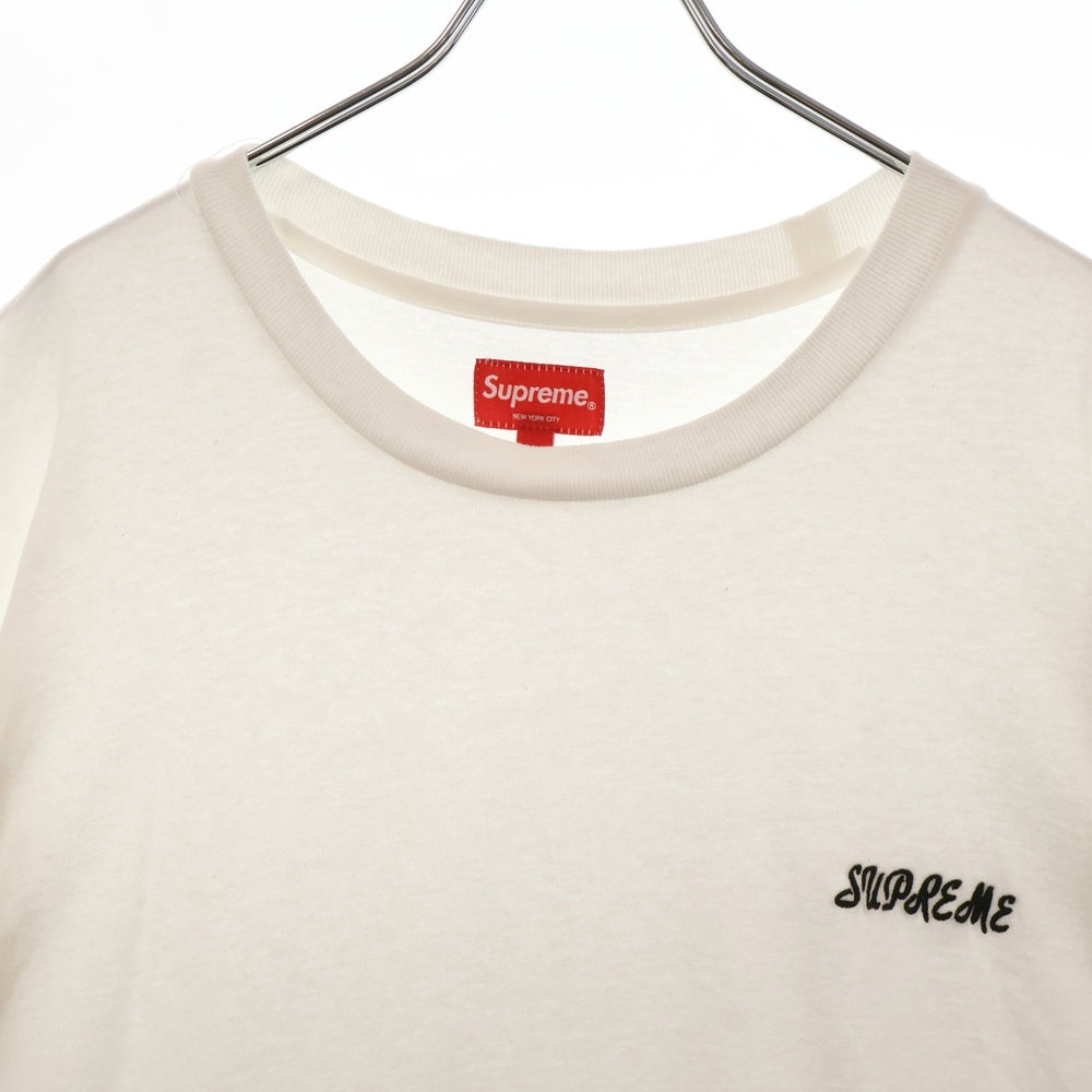 SUPREME(シュプリーム) 23AW Washed Script SS Tee ウォッシュド スクリプト刺繍ロゴ 半袖Tシャツ カットソー ホワイト