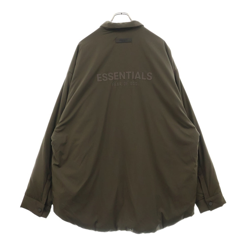 FEAR OF GOD ESSENTIALS(フィアオブゴッド エッセンシャルズ) PUFFER JACKET バックロゴ パフィージャケット カーキ