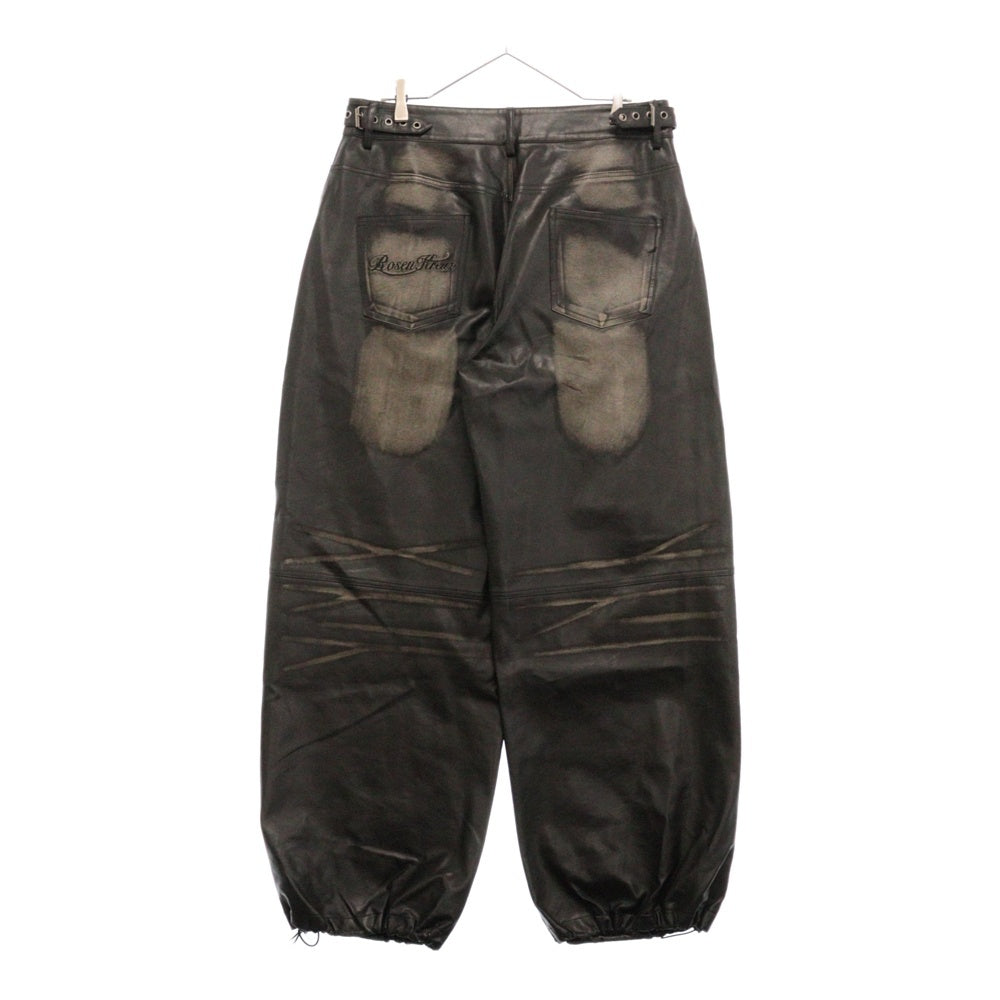 NO BRAND(ノーブランド) ROZEN KREUZ VINTAGE LEATHER PANTS ローゼン クロイツ ヴィンテージ レザー パンツ ブラック 143112