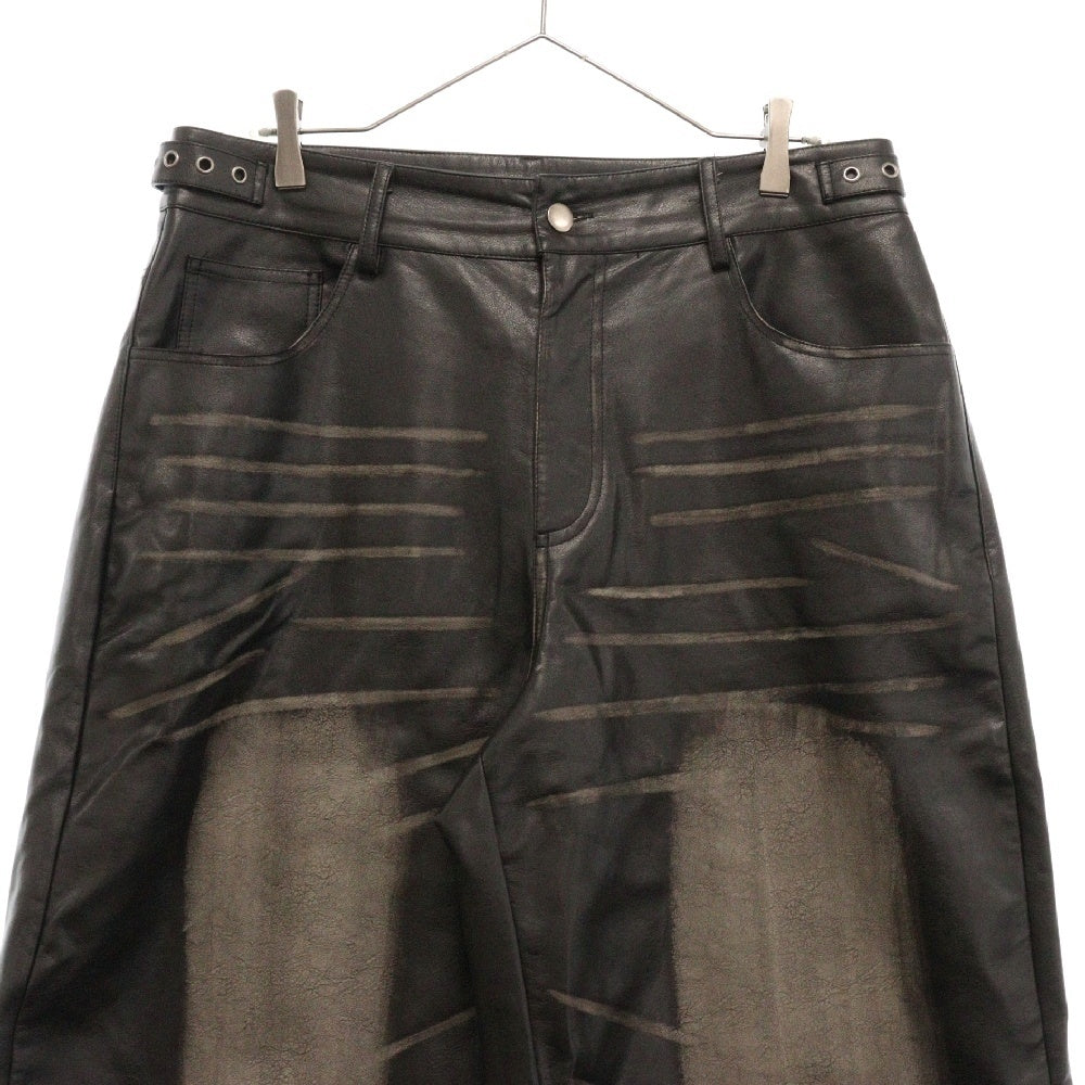 NO BRAND(ノーブランド) ROZEN KREUZ VINTAGE LEATHER PANTS ローゼン クロイツ ヴィンテージ レザー パンツ ブラック 143112