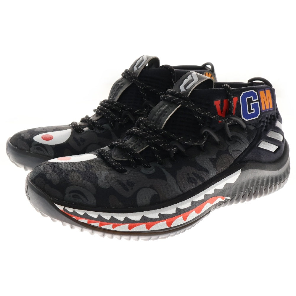 adidas Originals(アディダスオリジナルス) ×A BATHING APE DAME4 BAPE AP9975 アベイシングエイプ デイム4 ローカットスニーカー US4/22cm ブラック レディース