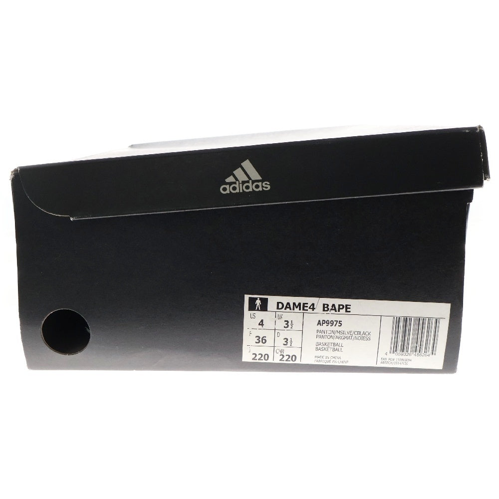 adidas Originals(アディダスオリジナルス) ×A BATHING APE DAME4 BAPE AP9975 アベイシングエイプ デイム4 ローカットスニーカー US4/22cm ブラック レディース