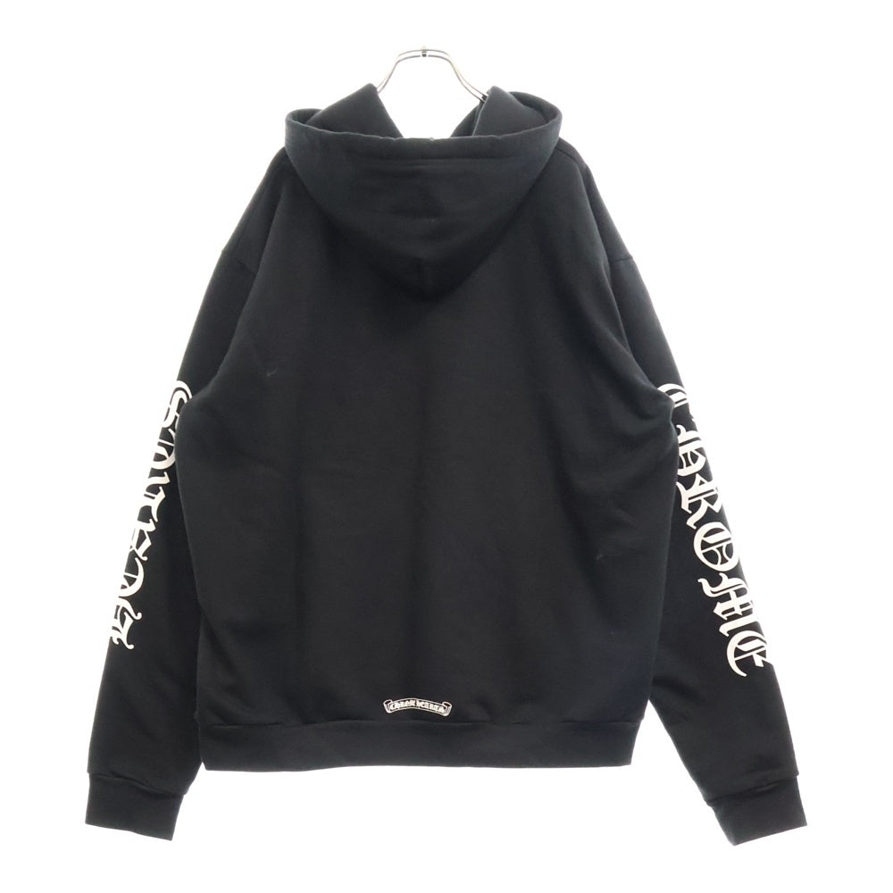 CHROME HEARTS(クロムハーツ) SWTSHRT PLVR 袖英字プリントプルオーバーパーカー ブラック