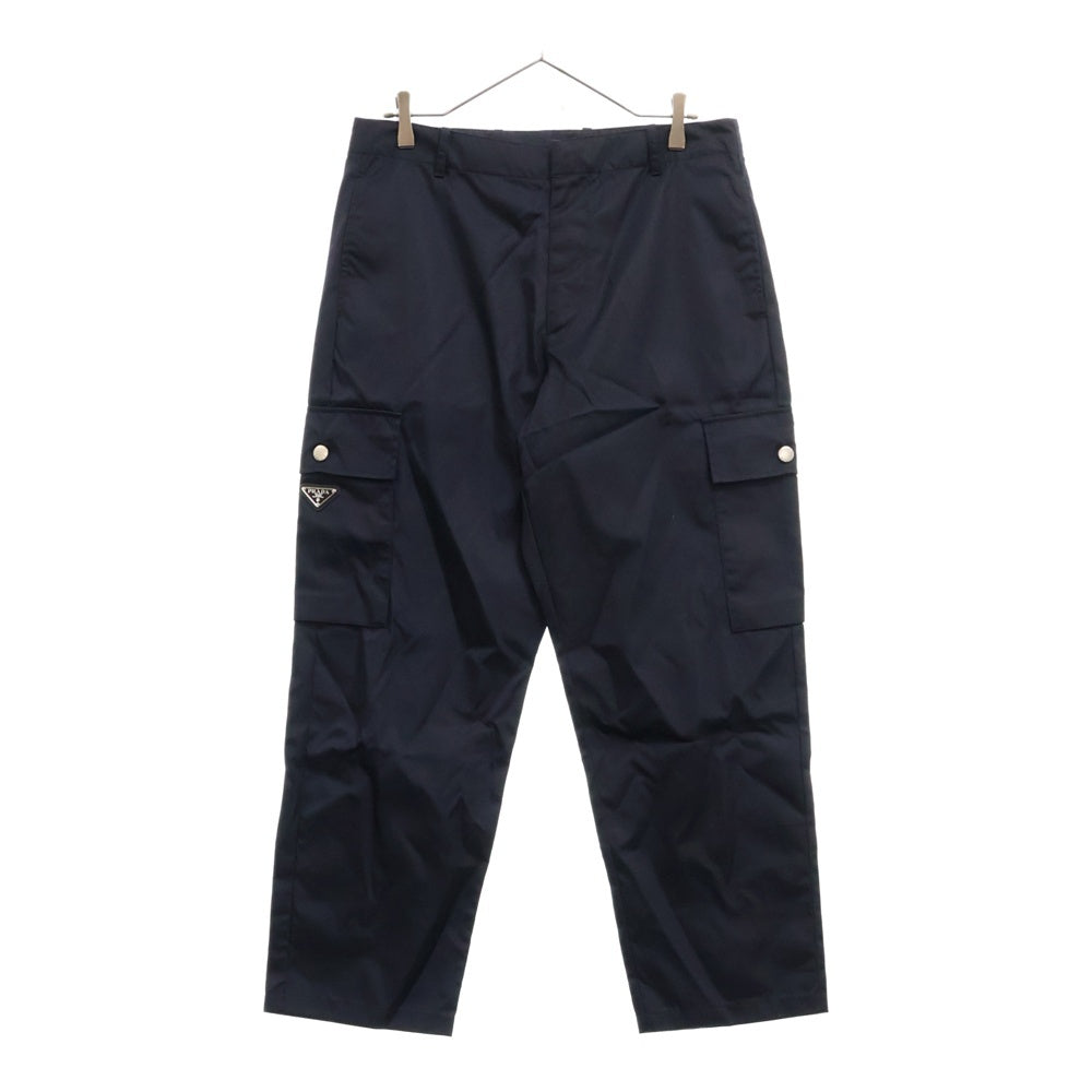 PRADA(プラダ) RE-NYLON リナイロン 三角ロゴプレート付き ナイロンカーゴパンツ ネイビー SPH243 S231 1WQ8