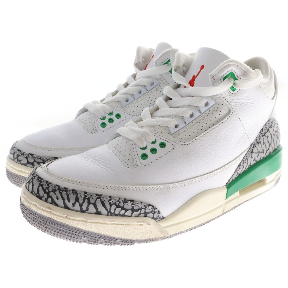 NIKE(ナイキ) WMNS AIR JORDAN 3 RETRO LUCKY GREEN CK9246-136 ウィメンズ エアジョーダン 3 レトロ ラッキー グリーン ハイカットスニーカー ホワイト US7/24cm
