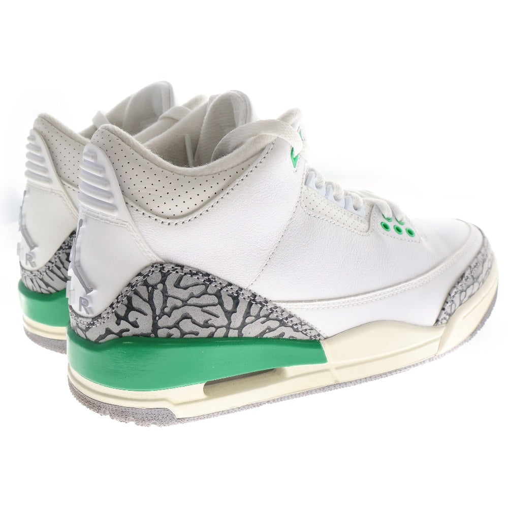 NIKE(ナイキ) WMNS AIR JORDAN 3 RETRO LUCKY GREEN CK9246-136 ウィメンズ エアジョーダン 3 レトロ ラッキー グリーン ハイカットスニーカー ホワイト US7/24cm