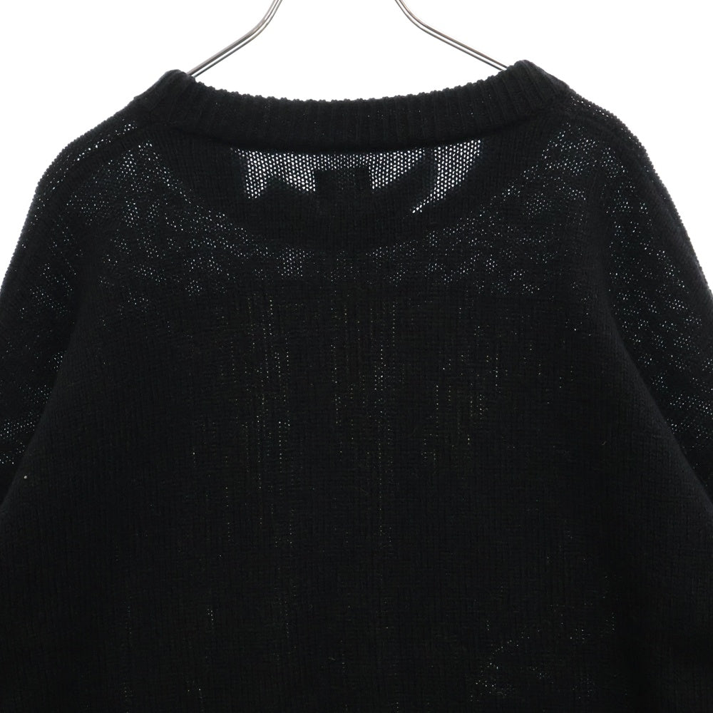 SAINT MICHAEL(セントマイケル) 21AW WOOL SWTER SIN ダメージ加工ウールニットセーター ニットウェア ブラック SM-A21-0000-039