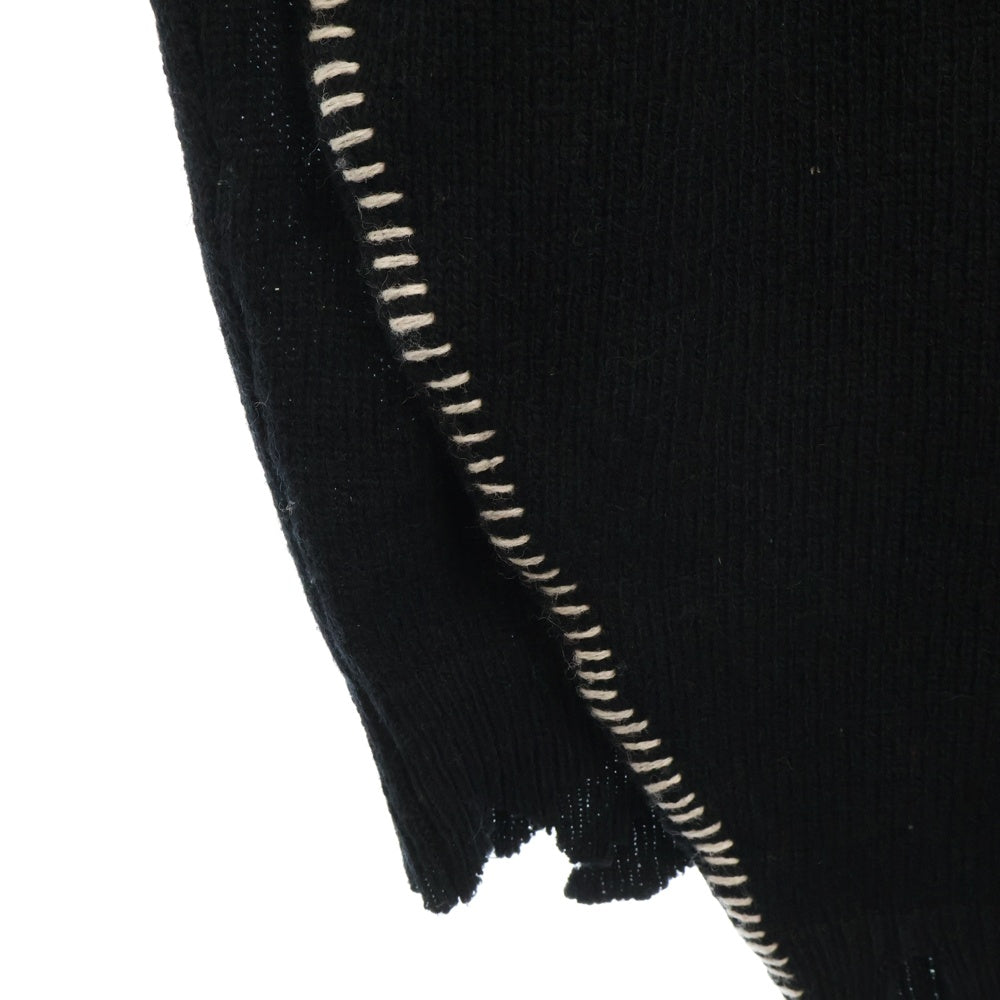 SAINT MICHAEL(セントマイケル) 21AW WOOL SWTER SIN ダメージ加工ウールニットセーター ニットウェア ブラック SM-A21-0000-039