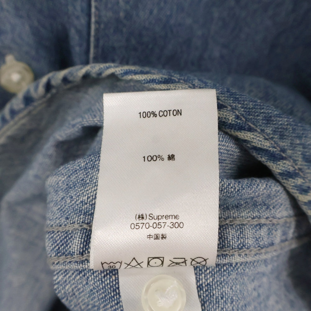 SUPREME(シュプリーム) 21SS Embossed Denim S/S Shirt バックロゴエンボスデニム半袖シャツ インディゴ