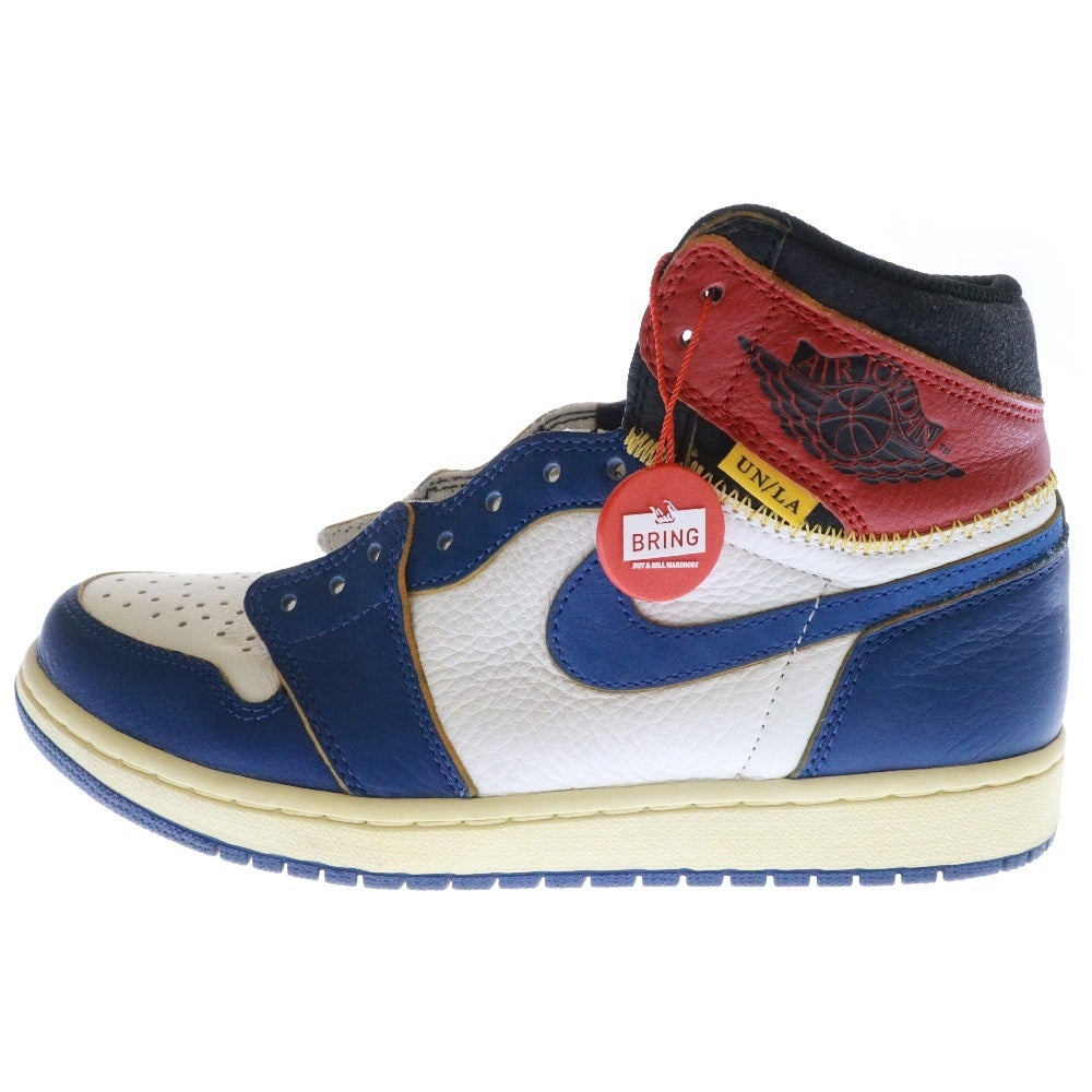 NIKE(ナイキ) ×UNION AIR JORDAN 1 RETRO HI NRG BV1300-146 ユニオン エアジョーダン1 レトロ ハイカットスニーカー ホワイト/ブルー/レッド US8.5/26.5cm