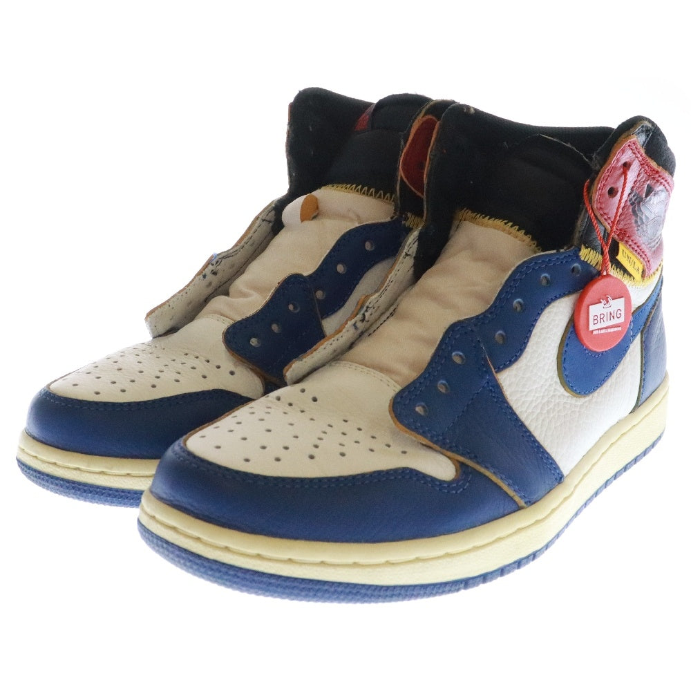 NIKE(ナイキ) ×UNION AIR JORDAN 1 RETRO HI NRG BV1300-146 ユニオン エアジョーダン1 レトロ ハイカットスニーカー ホワイト/ブルー/レッド US8.5/26.5cm