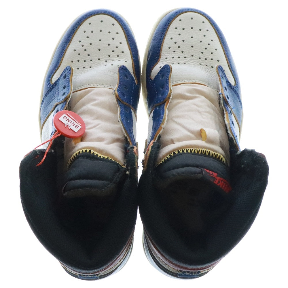 NIKE(ナイキ) ×UNION AIR JORDAN 1 RETRO HI NRG BV1300-146 ユニオン エアジョーダン1 レトロ ハイカットスニーカー ホワイト/ブルー/レッド US8.5/26.5cm