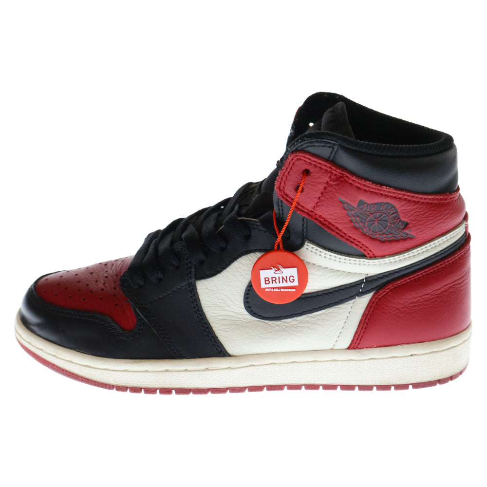 NIKE(ナイキ) AIR JORDAN 1 RETRO HIGH OG BRED TOE 555088-610 エアジョーダン1 ブレッドトゥ ハイカットスニーカー レッド/ブラック US8/26cm