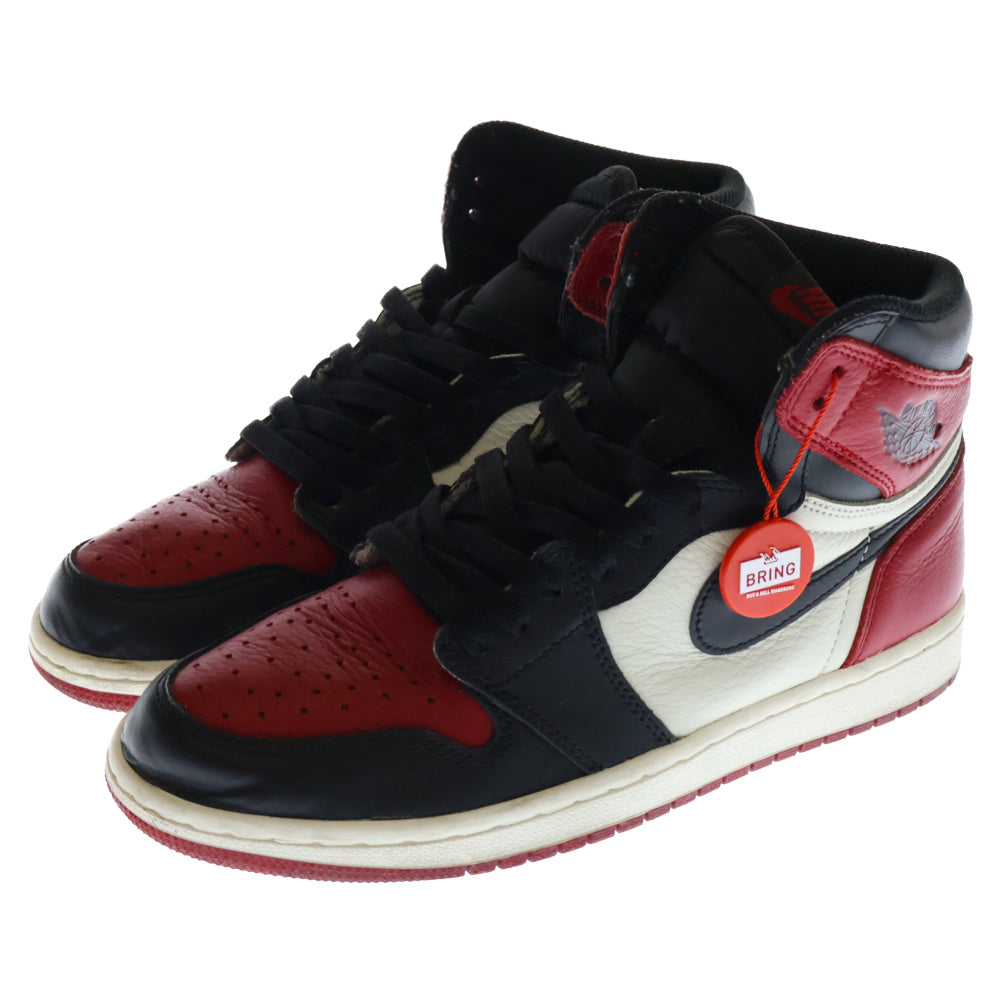 NIKE(ナイキ) AIR JORDAN 1 RETRO HIGH OG BRED TOE 555088-610 エアジョーダン1 ブレッドトゥ ハイカットスニーカー レッド/ブラック US8/26cm