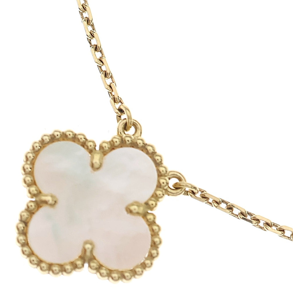 Van Cleef & Arpels(ヴァンクリーフアンドアーペル) ヴィンテージアルハンブラ マザーオブパール ネックレス イエローゴールド Au750YG VCARA45900 レディース