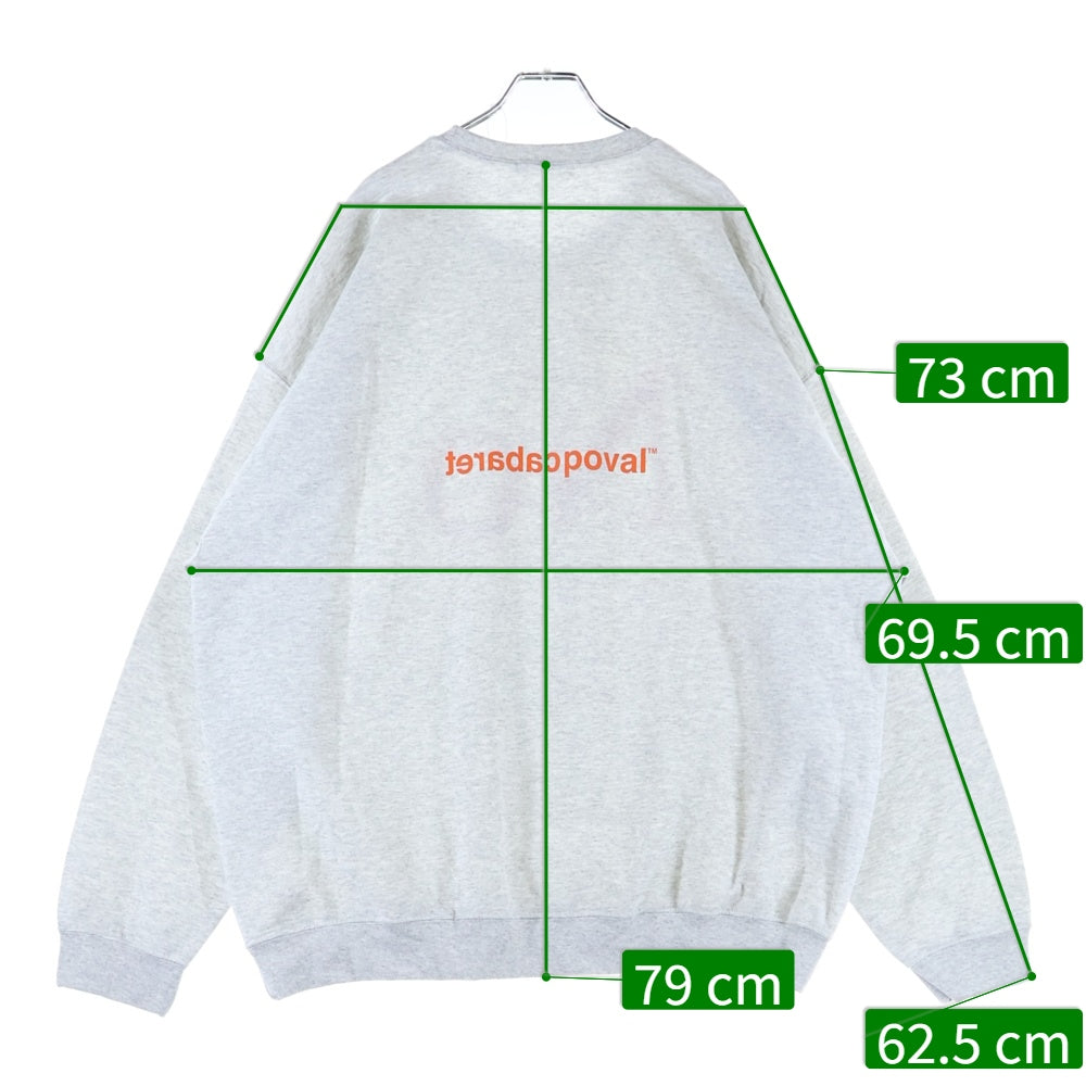 CABARET POVAL(キャバレーポバール) NO CREWNECK クルーネックスウェットトレーナー グレー