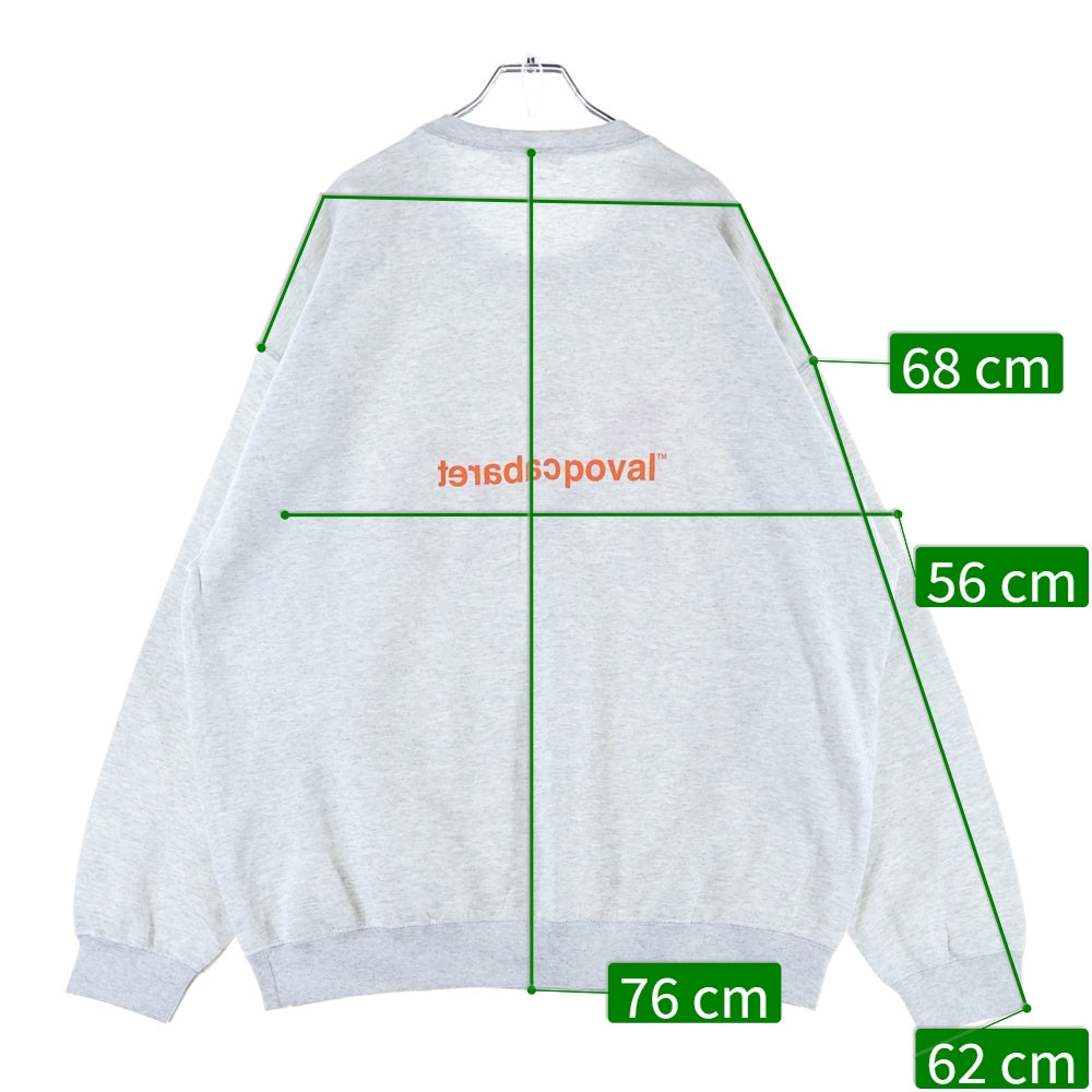 CABARET POVAL(キャバレーポバール) NO CREWNECK クルーネックスウェットトレーナー グレー