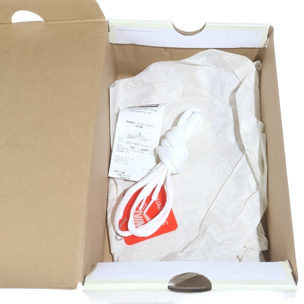 NIKE SB(ナイキエスビー) ×SUPREME DUNK LOW HQ8487-100 シュプリーム ダンク ローカットスニーカー US8.5/26.5cm ホワイト