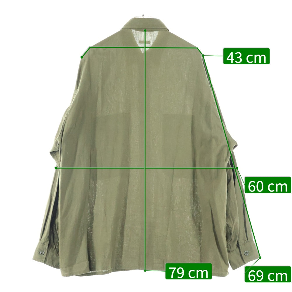 COMOLI(コモリ) 21SS ベタシャン CPO コットン 長袖シャツ カーキ T01-02011