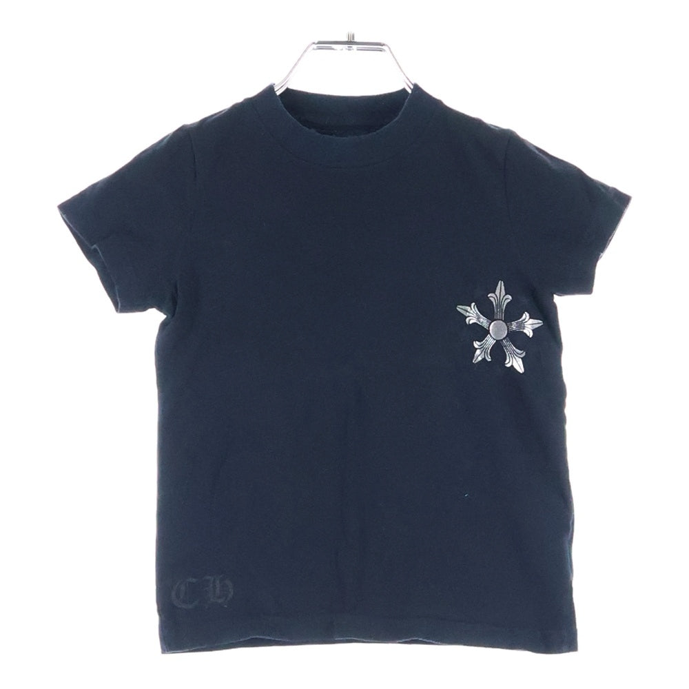 CHROME HEARTS(クロムハーツ) スクロールラベル スタークロス バックプリント クルーネック 半袖Tシャツ カットソー ブラック レディース