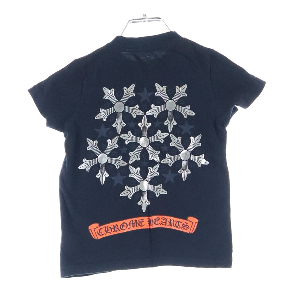 CHROME HEARTS(クロムハーツ) スクロールラベル スタークロス バックプリント クルーネック 半袖Tシャツ カットソー ブラック レディース