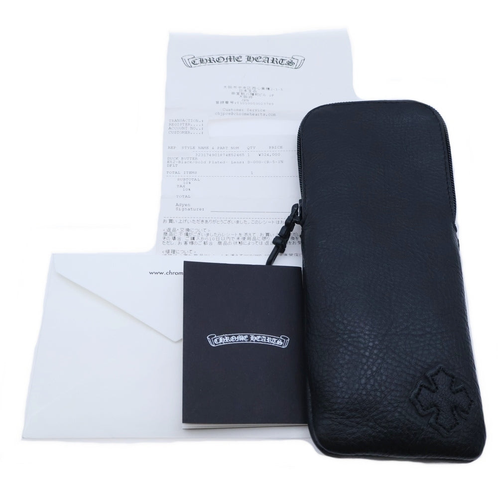 CHROME HEARTS(クロムハーツ) DUCK BUTTER ダガーウェリントン サングラス アイウェア ブラック/ゴールド