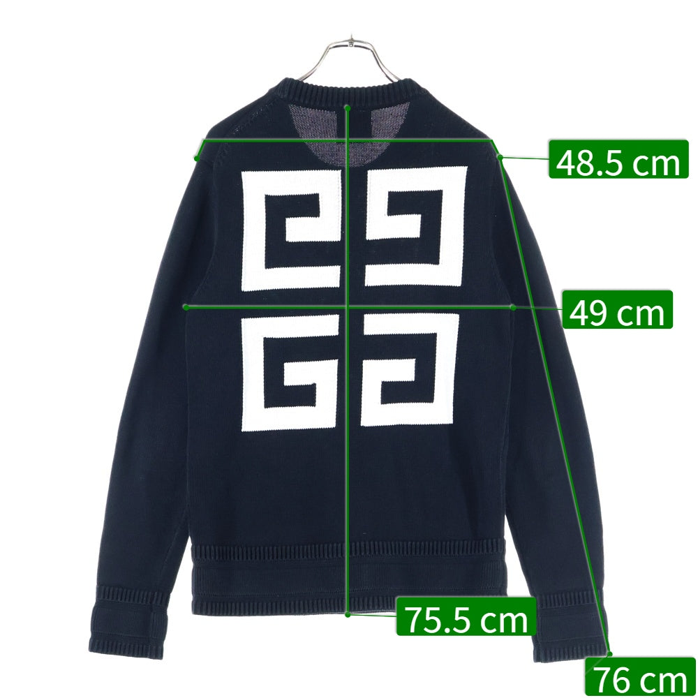 GIVENCHY(ジバンシィ) 22AW 4G ロゴ刺繍 コットン長袖セーター ブラック BM90G9401M