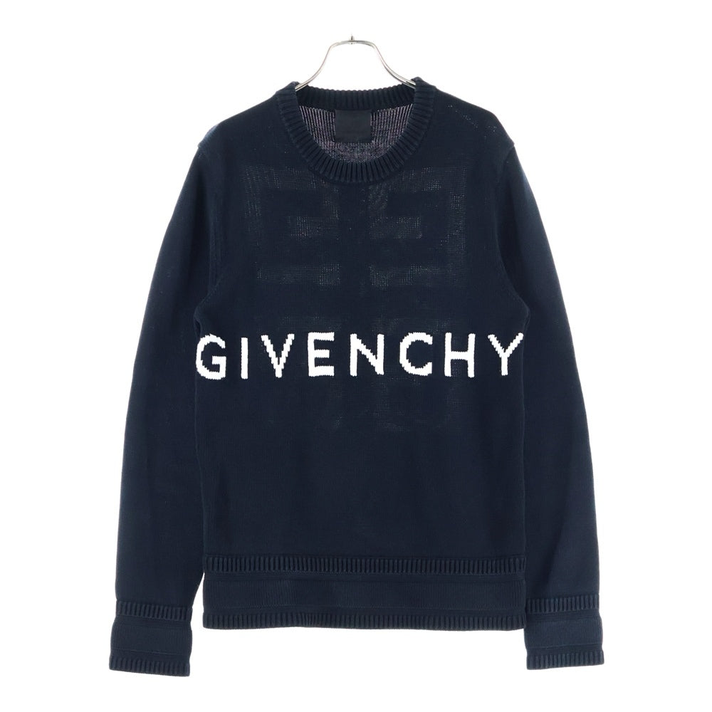 GIVENCHY(ジバンシィ) 22AW 4G ロゴ刺繍 コットン長袖セーター ブラック BM90G9401M