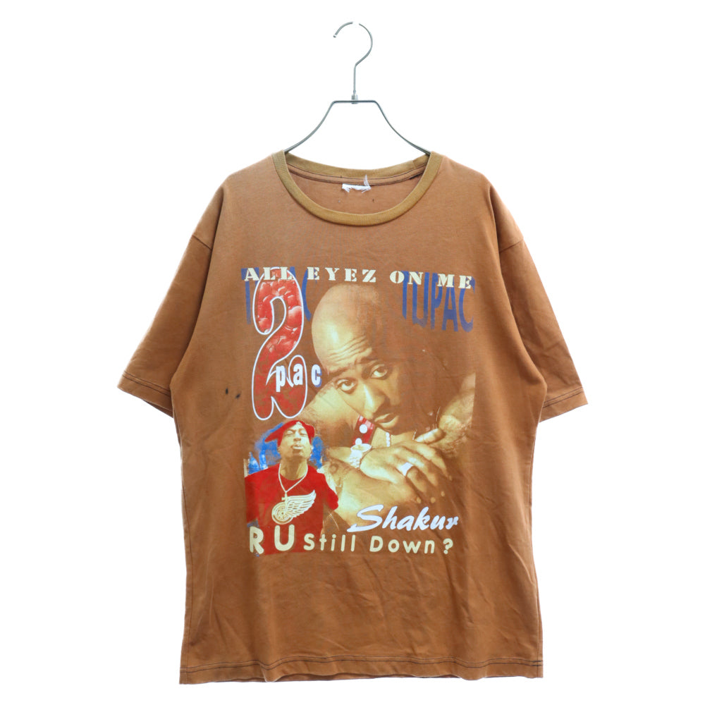 VINTAGE(ヴィンテージ) 00s 2PAC ALL EYEZ ON ME 2パック オールアイズオンミー 半袖カットソー プリントTシャツ ブラウン