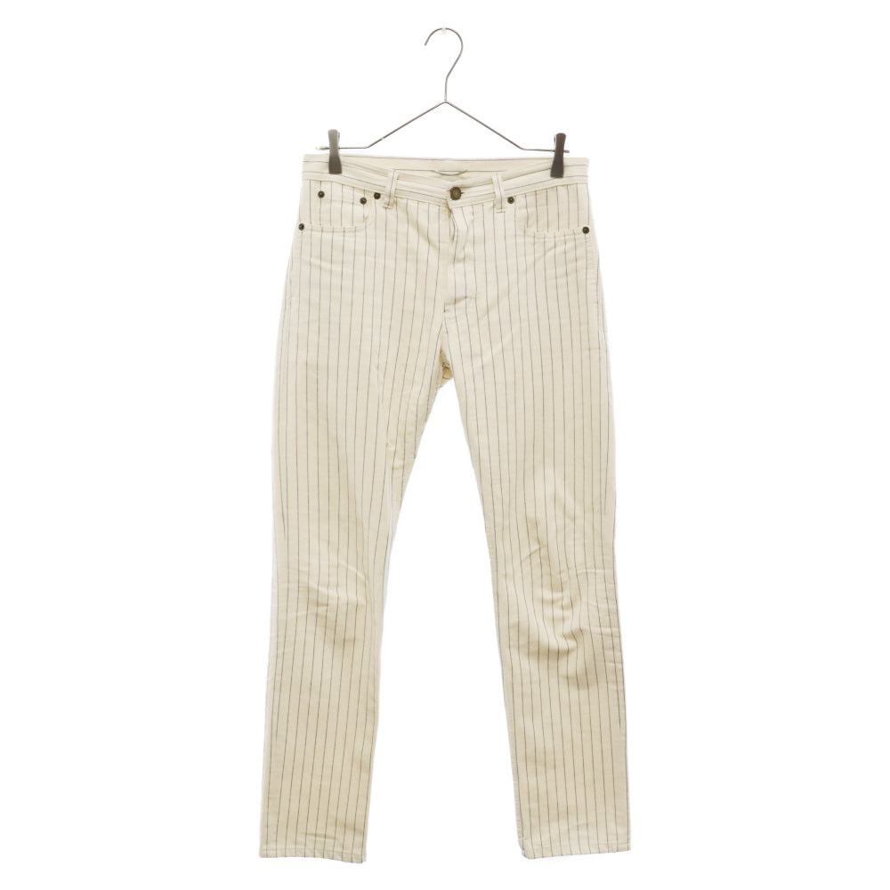 SAINT LAURENT PARIS(サンローランパリ) 23SS リラックスフィットストライプジーンズデニムパンツ アイボリー 684996 Y21HA