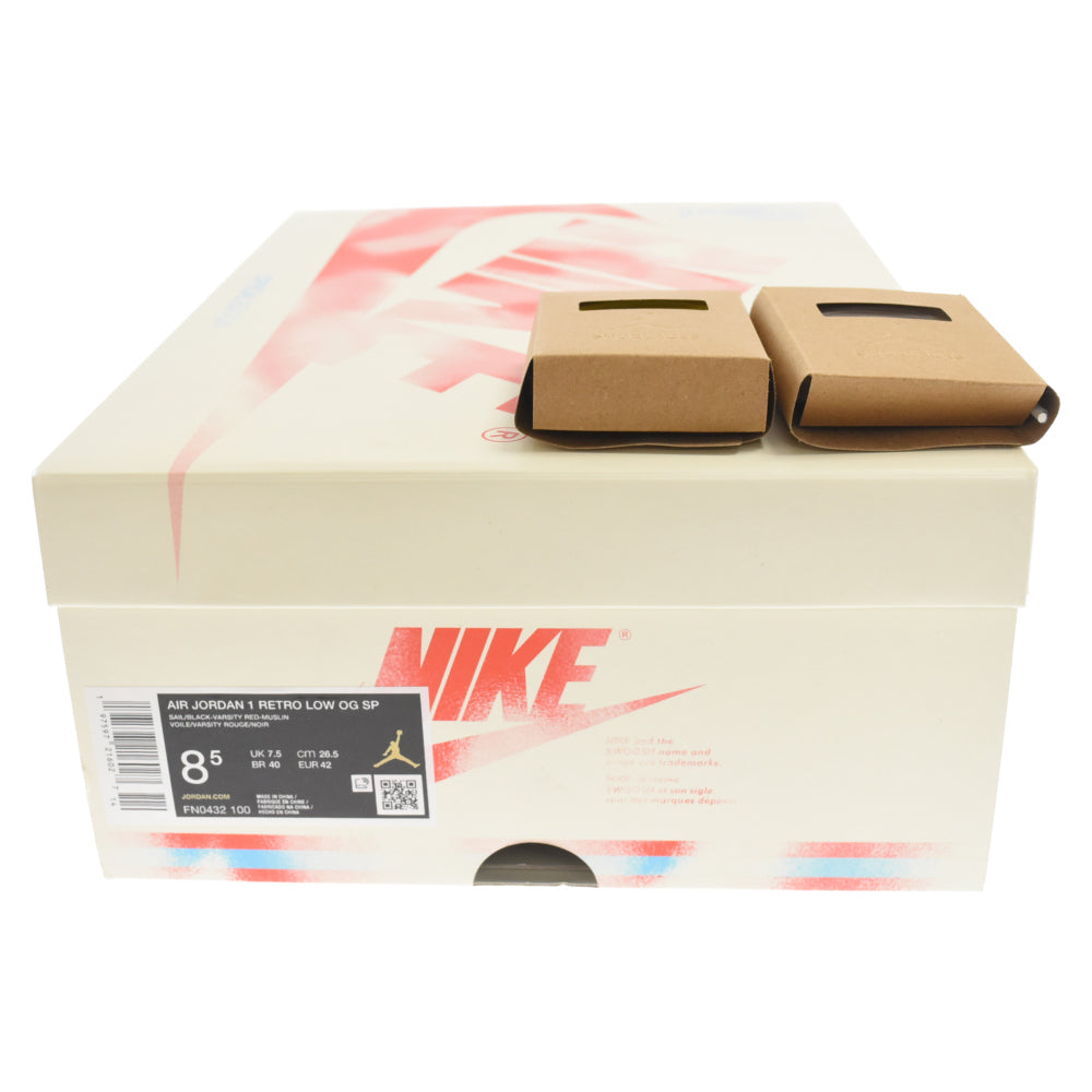 NIKE(ナイキ) ×Trophy Room AIR JORDAN 1 LOW OG トロフィールーム エアジョーダン1 ローカットスニーカー レッド/ブラック US8.5/26.5cm FN0432-100