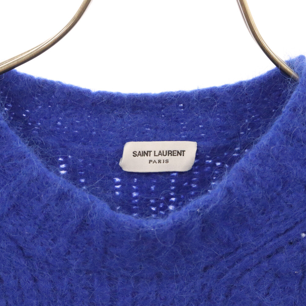 SAINT LAURENT PARIS(サンローランパリ) アルパカアンダーラインニット セーター ブルー 666765 Y75CJ