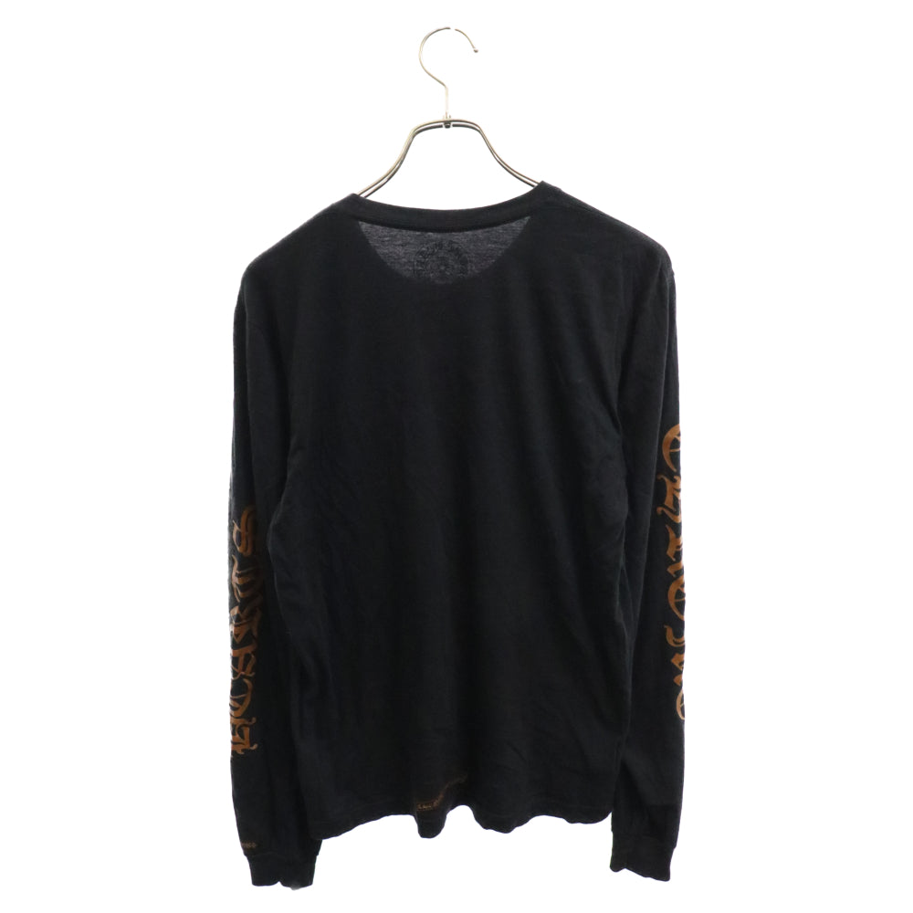 CHROME HEARTS(クロムハーツ) Neck Logo L/S Tee ネックロゴ長袖カットソー ロンT ブラック/ブラウン