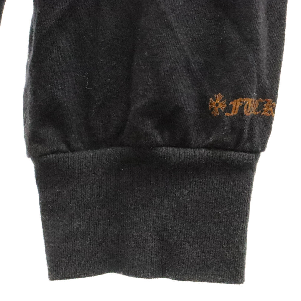 CHROME HEARTS(クロムハーツ) Neck Logo L/S Tee ネックロゴ長袖カットソー ロンT ブラック/ブラウン