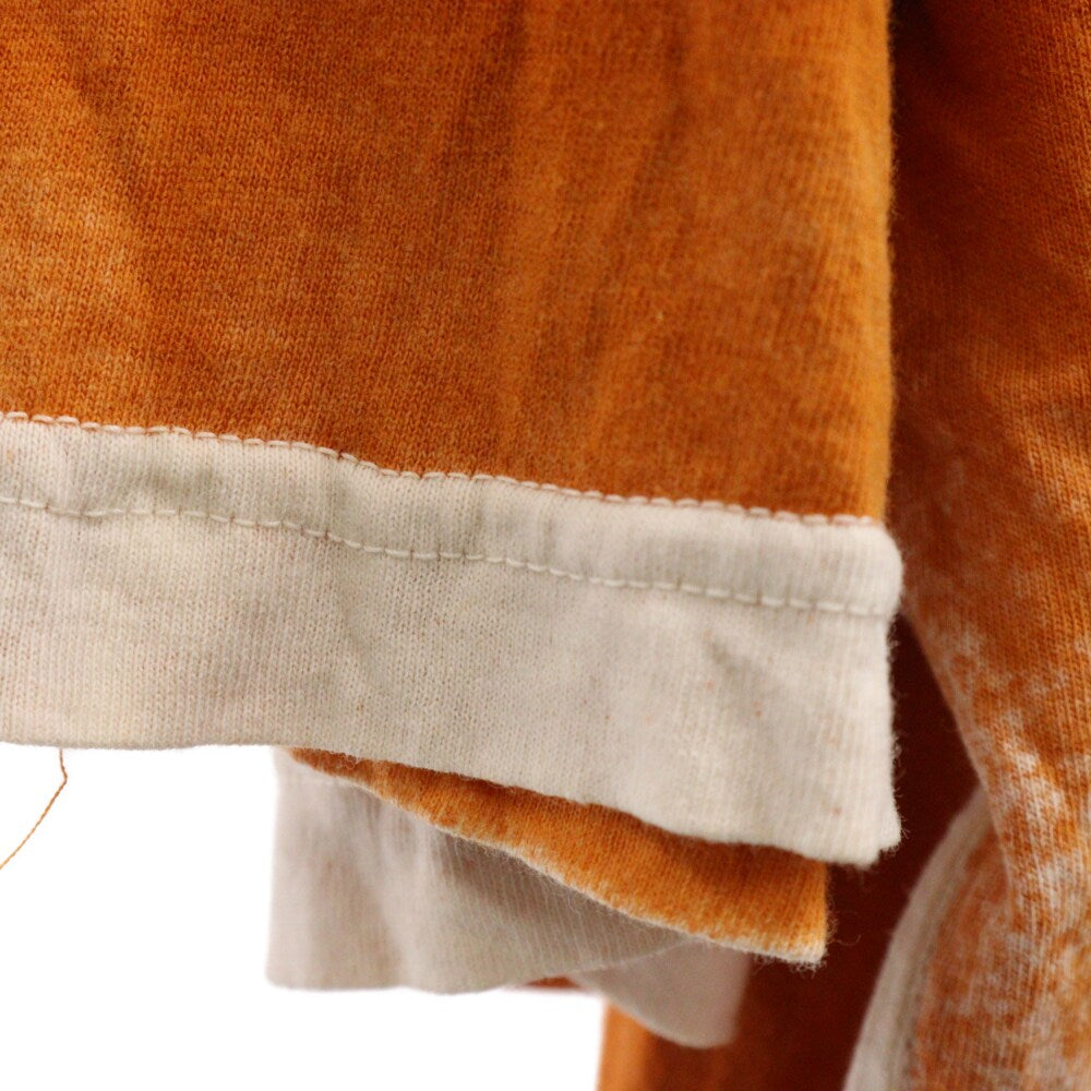 STONE ISLAND(ストーンアイランド) 23SS HAND SPRAYED ORGANIC COTTON ロゴプリント ブリーチ加工 クルーネック半袖Tシャツカットソー オレンジ 7815210T4 V0073