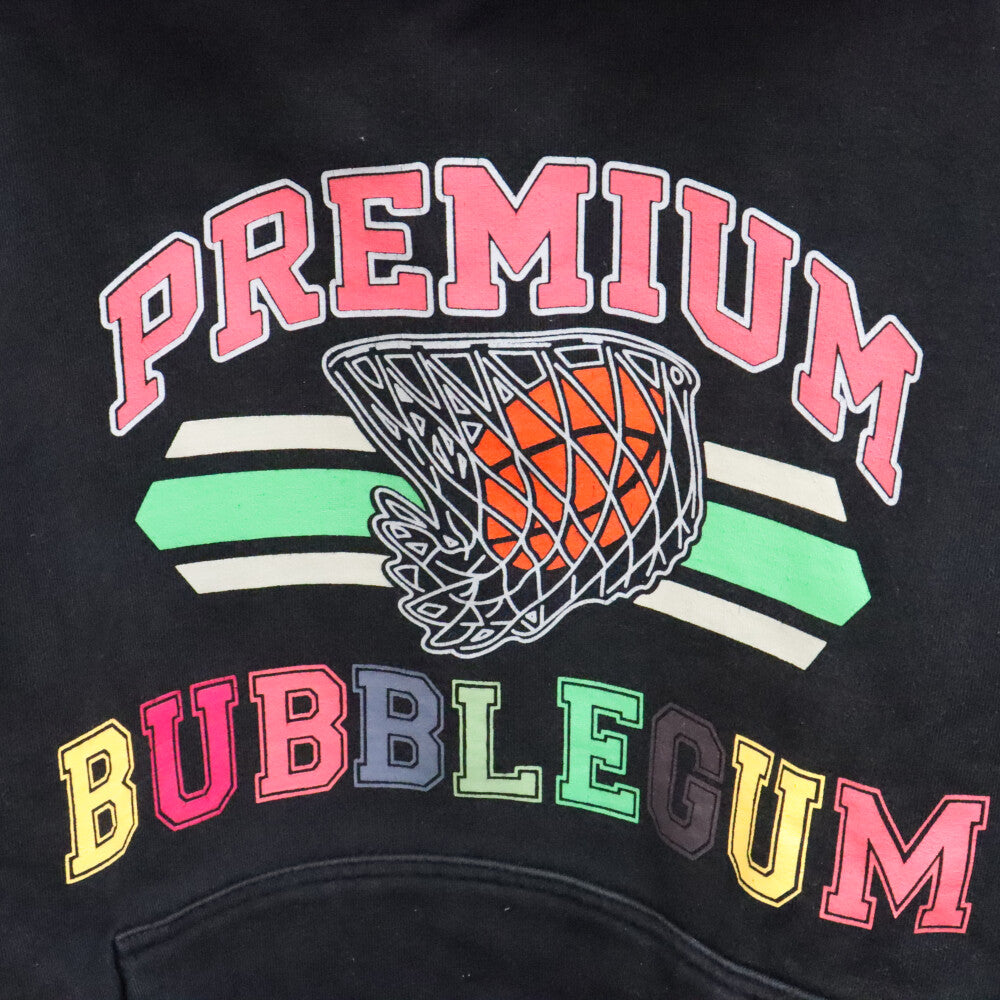 BUBBLEGUM(バブルガム) プリントプルオーバーパーカー ブラック