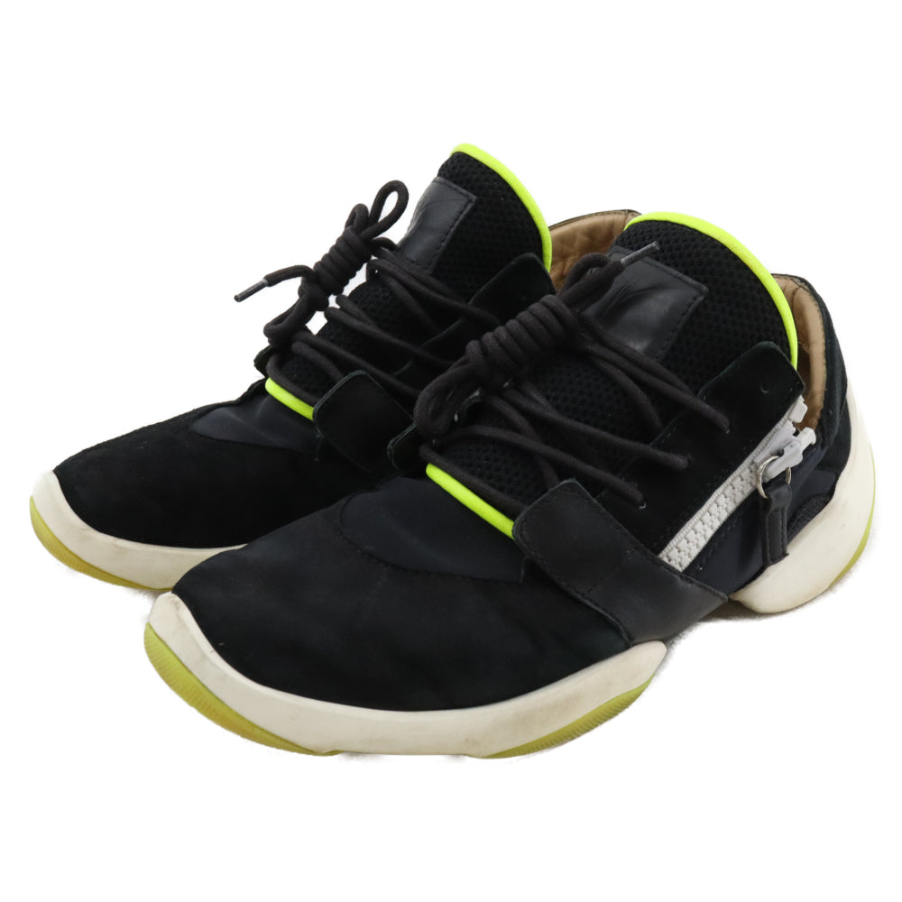 GIUSEPPE ZANOTTI(ジュゼッペ ザノッティ) サイドジップ ローカットスニーカー ブラック/イエロー