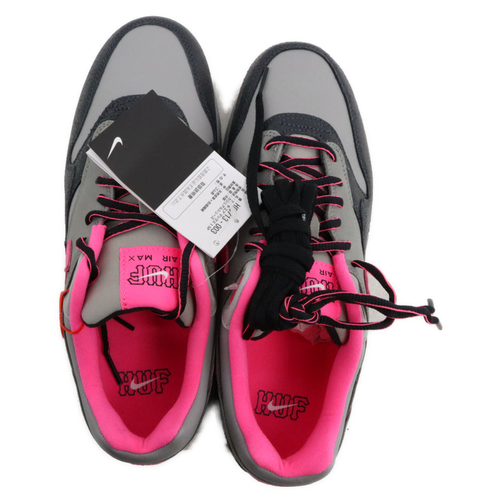 NIKE(ナイキ) × HUF AIR MAX 1 Anthracite Pink Pow ハフ エアマックス1 アンスラサイト ピンクパウ スニーカー グレー HF3713-003 US9/27cm