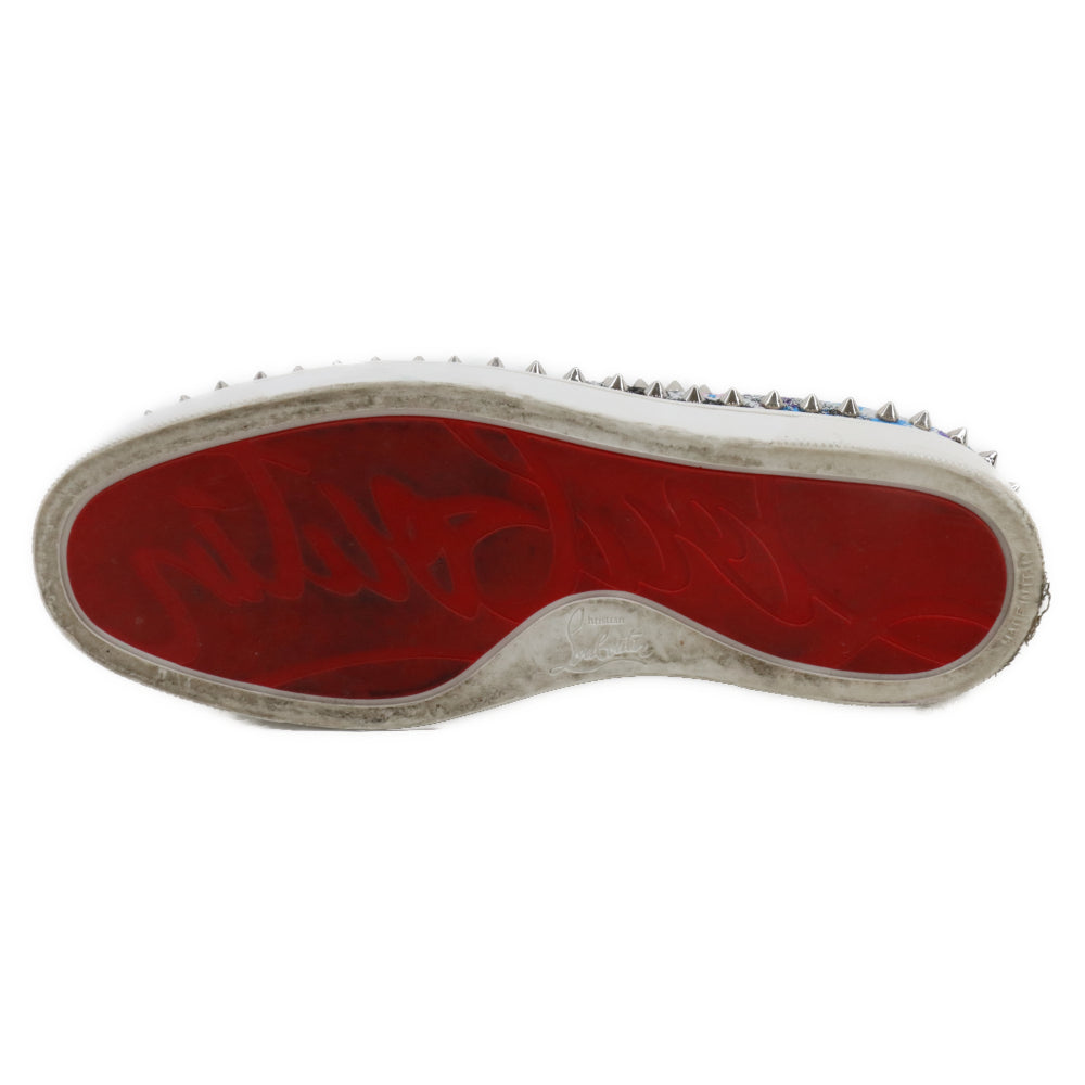 CHRISTIAN LOUBOUTIN(クリスチャンルブタン) PIK BOAT PAILLETE SPLASH スパイクスタッズ スパンコール ローカットスニーカー マルチカラー