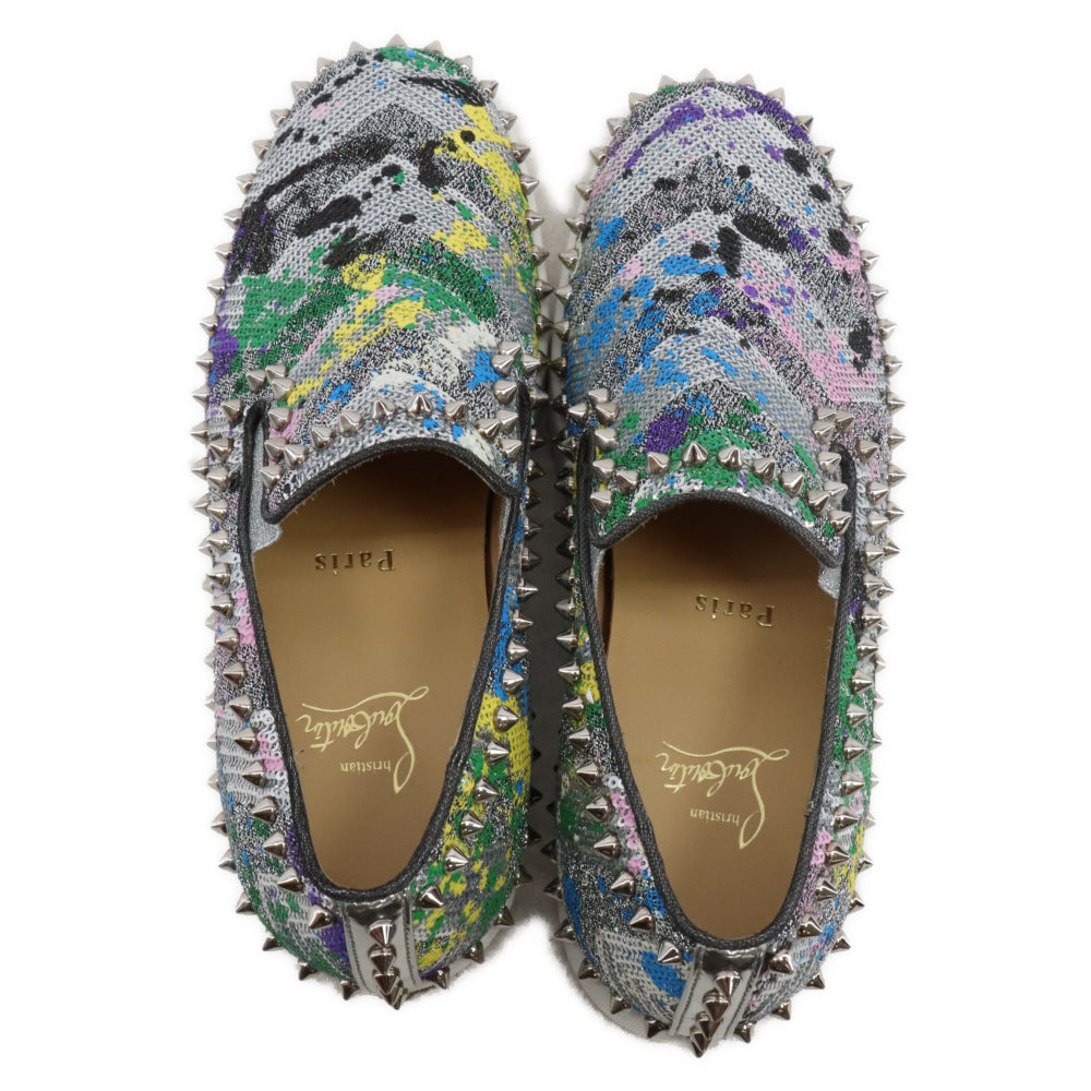 CHRISTIAN LOUBOUTIN(クリスチャンルブタン) PIK BOAT PAILLETE SPLASH スパイクスタッズ スパンコール ローカットスニーカー マルチカラー