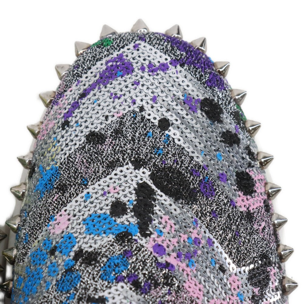 CHRISTIAN LOUBOUTIN(クリスチャンルブタン) PIK BOAT PAILLETE SPLASH スパイクスタッズ スパンコール ローカットスニーカー マルチカラー