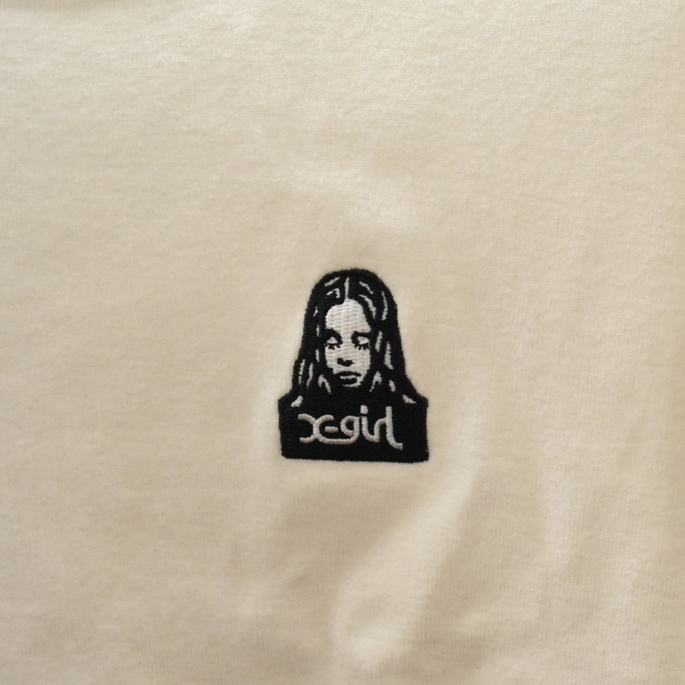 X-GIRL(エックスガール) ロゴ刺繍半袖カットソー 半袖Tシャツ ホワイト 105225013001