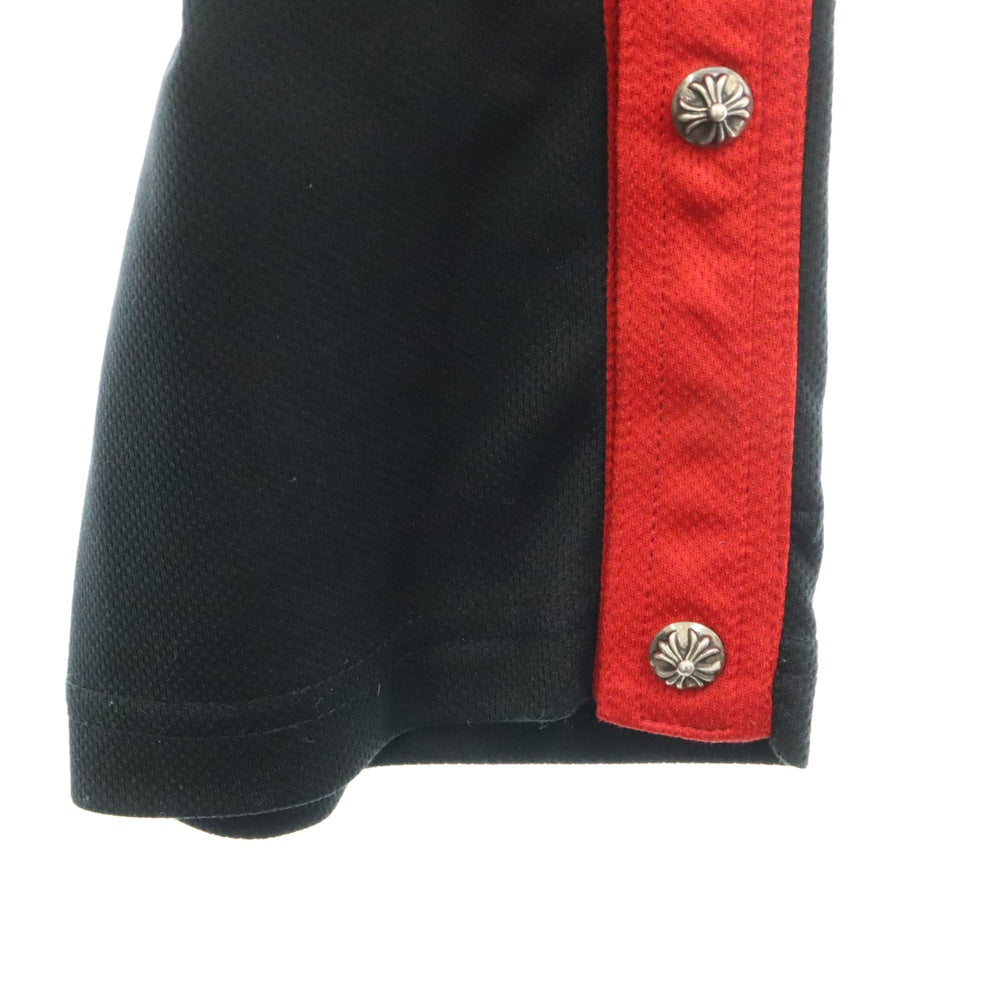 CHROME HEARTS(クロムハーツ) Side Snap Track Line Pants サイドスナップトラックラインパンツ クロスボール ロゴ ブラック レッド
