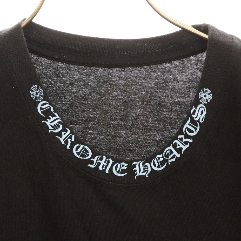 CHROME HEARTS(クロムハーツ) NECK LOGO S/S TEE ネックロゴ プリント 半袖カットソー Tシャツ ブラック ブルー