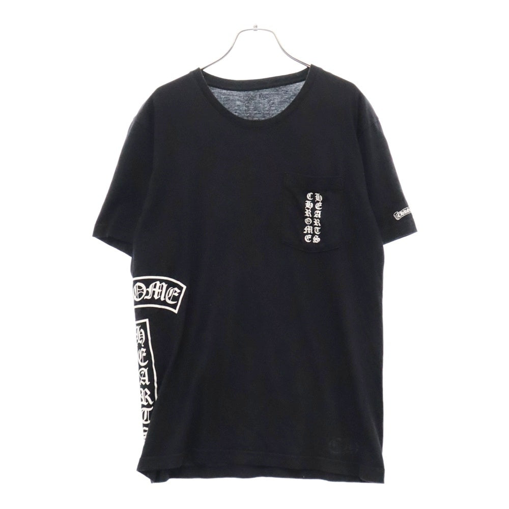 CHROME HEARTS(クロムハーツ) マルチロゴ胸ポケット付き半袖Tシャツ 半袖カットソー ブラック