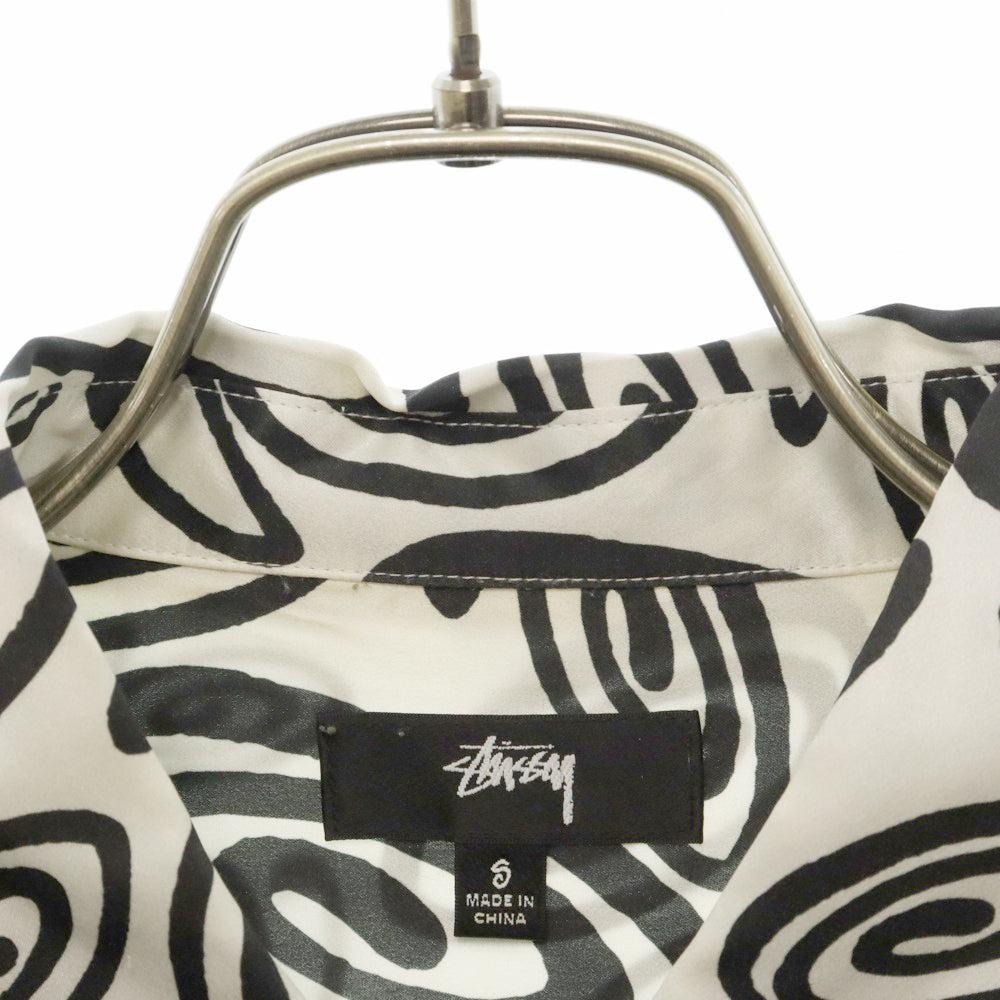 STUSSY(ステューシー) 22SS SWIRLY S SILK SHIRT 1110242 総柄シルク長袖シャツ ホワイト