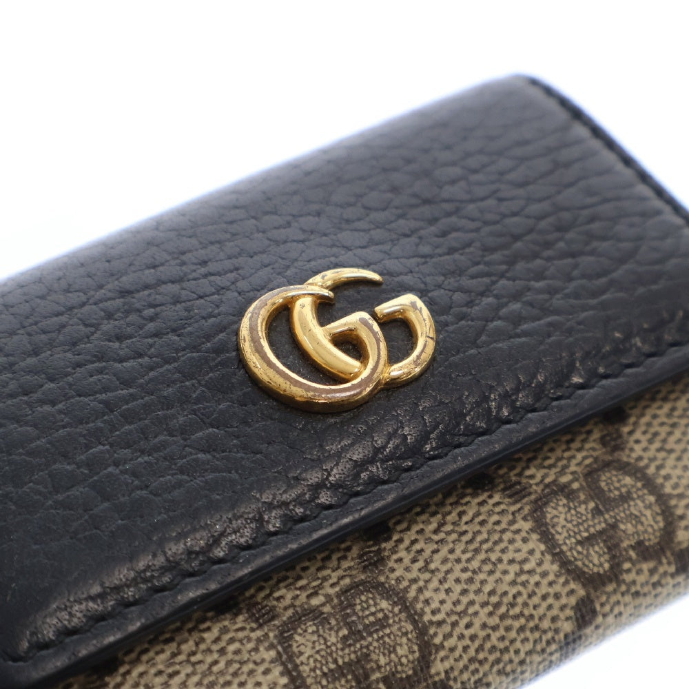 GUCCI(グッチ) GGスプリームキャンバス6連レザーキーケース ブラック 456118