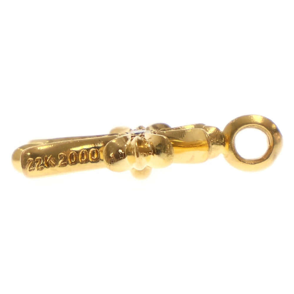 CHROME HEARTS(クロムハーツ) 22K TNY CRSF P/DMND タイニーファットクロス PAVE/パヴェダイヤ ネックレストップ ゴールド