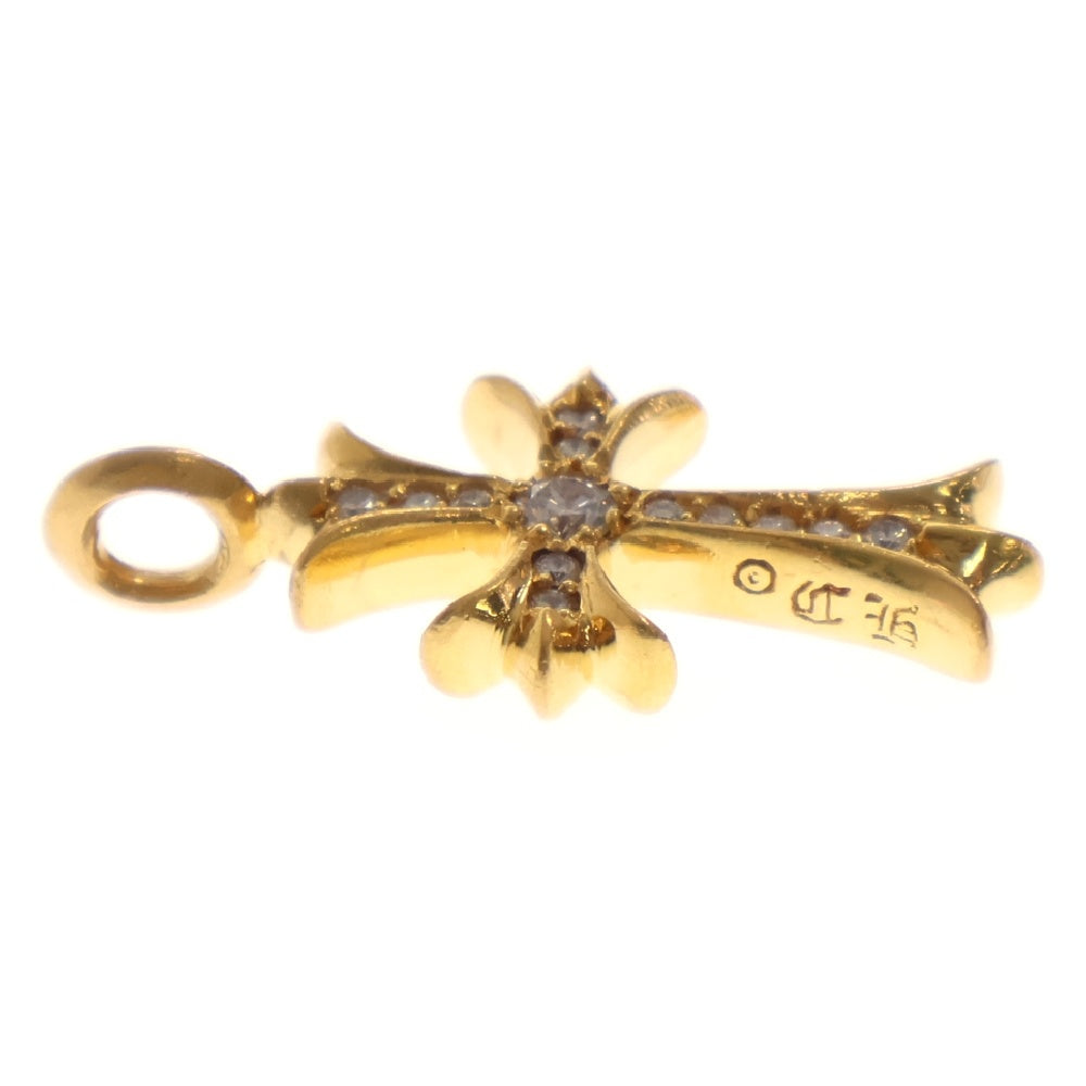 CHROME HEARTS(クロムハーツ) 22K TNY CRSF P/DMND タイニーファットクロス PAVE/パヴェダイヤ ネックレストップ ゴールド